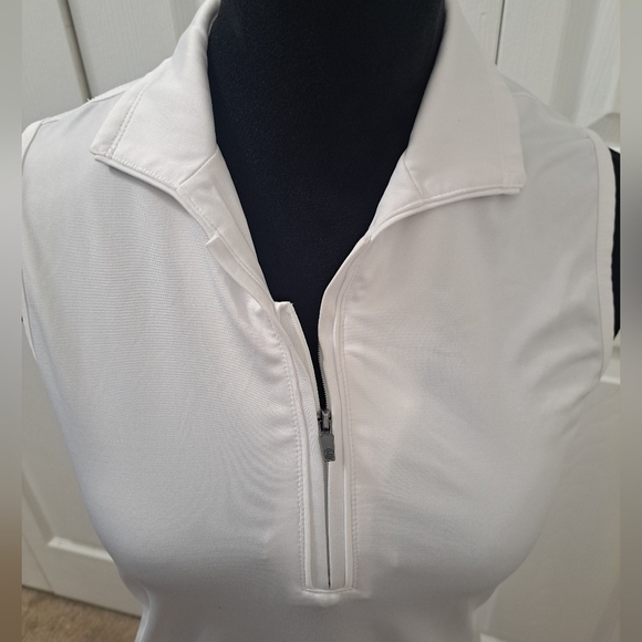 Chase 54 White Sleeveless Zip Up Collared Top  Size S - Picture 9 of 13